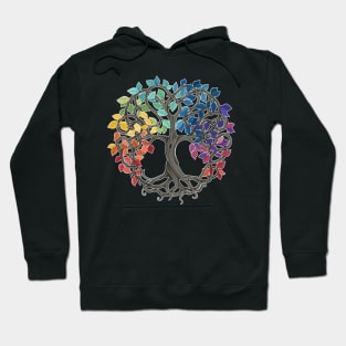 Peace, Love and Unity Celtic Rainbow Tree Hoodie